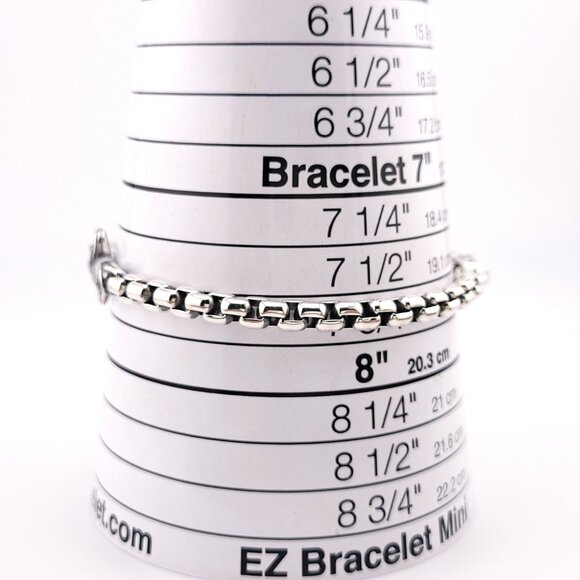 David Yurman Sterling Silver Black Diamonds Wave Dagger 8 In Box Chain Bracelet - Picture 4 of 12